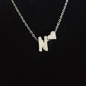 New Initial “N” w/❤️ 17-19”Necklace, adj length